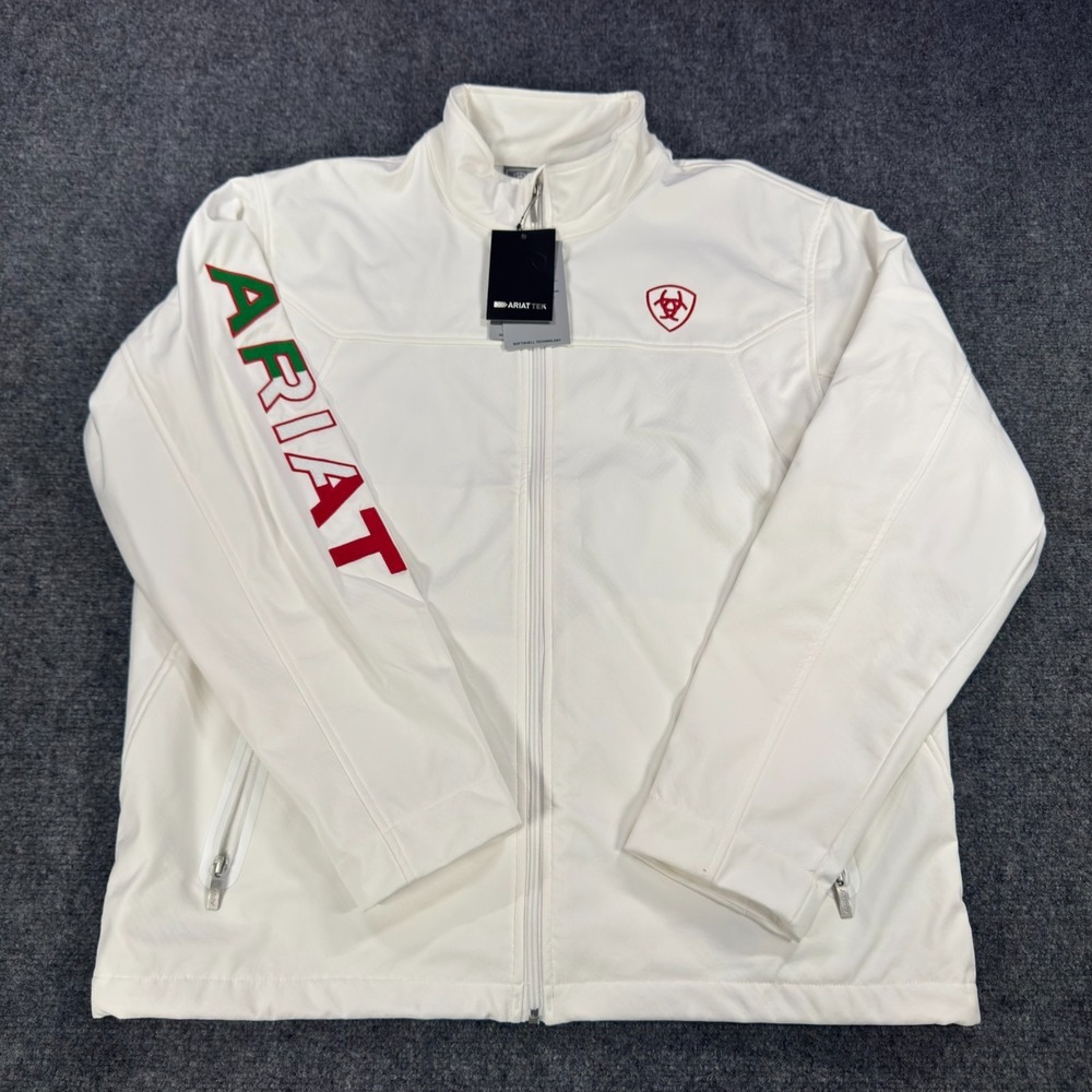Ariat Men's New Team Softshell Mexico Jacket (White) size XL